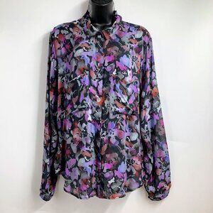 Bella‎ Dahl Women's Silverlake Top Evening Floral Print Size XL  NWT
